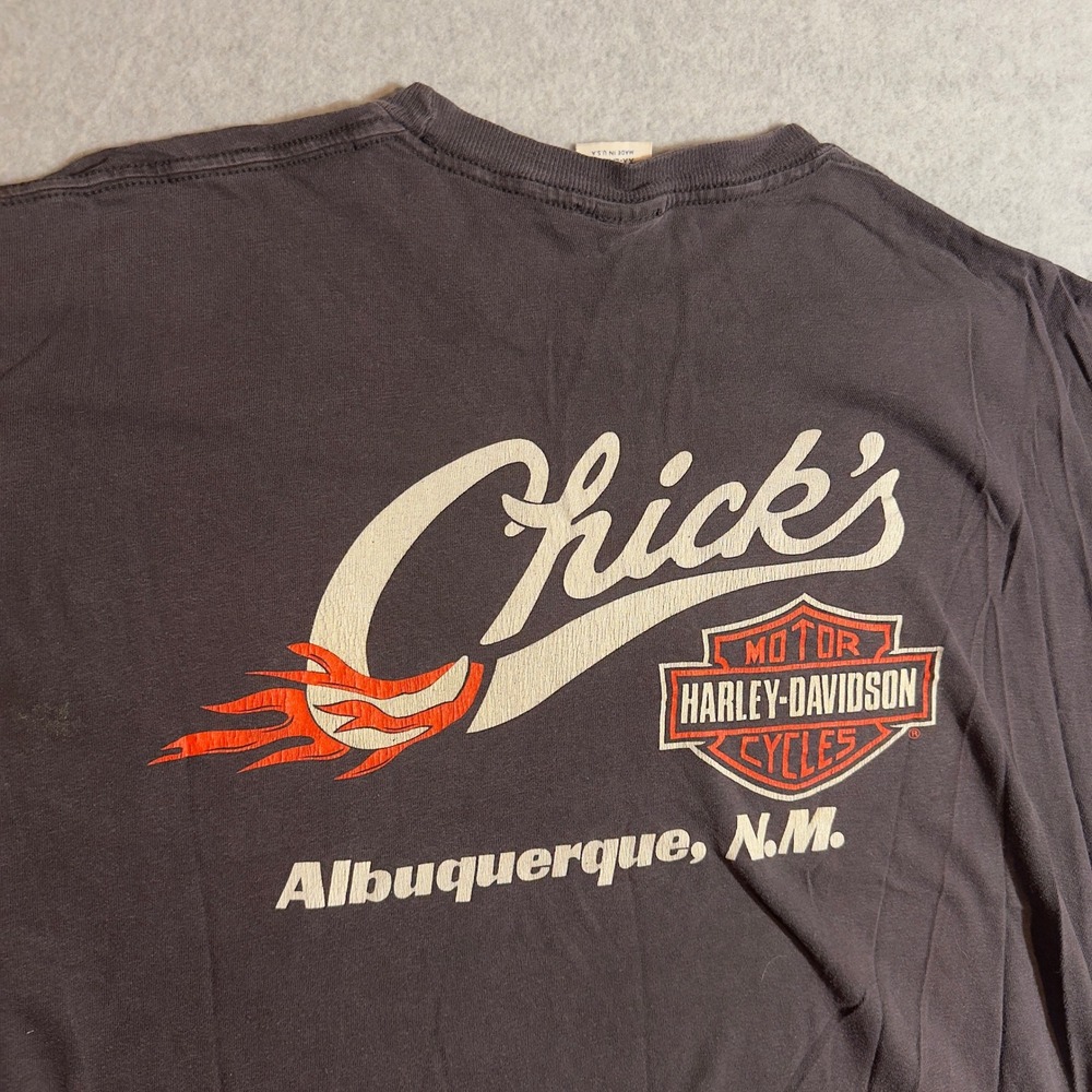 Vintage 1999 Harley Davidson T Shirt Chicks Albuquerque NM Pocket Tee XXL Black